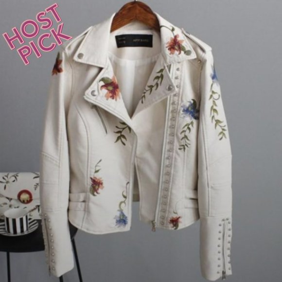 🌟Host Picks🌟 JAPANESE STYLE FLOWER EMBROIDERED FAUX - Picture 1 of 6